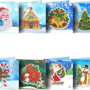 8 3D Diamond Painting kerstkaarten | 8 DP KK 009