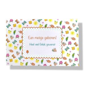 10 Wenskaarten | Geboorte | Dochter | 11x17cm | incl. Envelop | GEB12.2.6