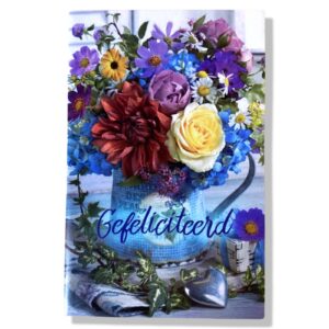 10 Wenskaarten | Hartelijk gefeliciteerd | Bloemen | 11x17cm | incl. Envelop | HG16.1.8