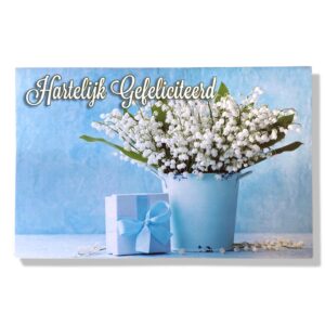10 Wenskaarten | Hartelijk gefeliciteerd | Bloemen | 11x17cm | incl. Envelop | HG16.2.3
