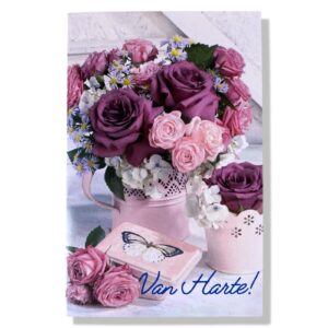 10 Wenskaarten | Hartelijk gefeliciteerd | Bloemen | 11x17cm | incl. Envelop | HG16.3.1