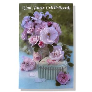 10 Wenskaarten | Hartelijk gefeliciteerd | Bloemen | 11x17cm | incl. Envelop | HG16.4.1