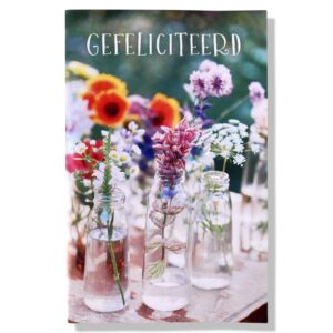 10 Wenskaarten | Hartelijk gefeliciteerd | Bloemen | 11x17cm | incl. Envelop | HG16.5.9