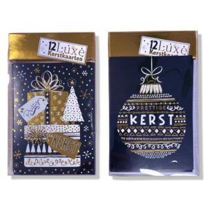 24 Luxe Kerstdozen - Goud foliedruk - 24 x 12 stuks