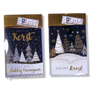 24 Luxe Kerstdozen - Goud foliedruk - 24 x 12 stuks